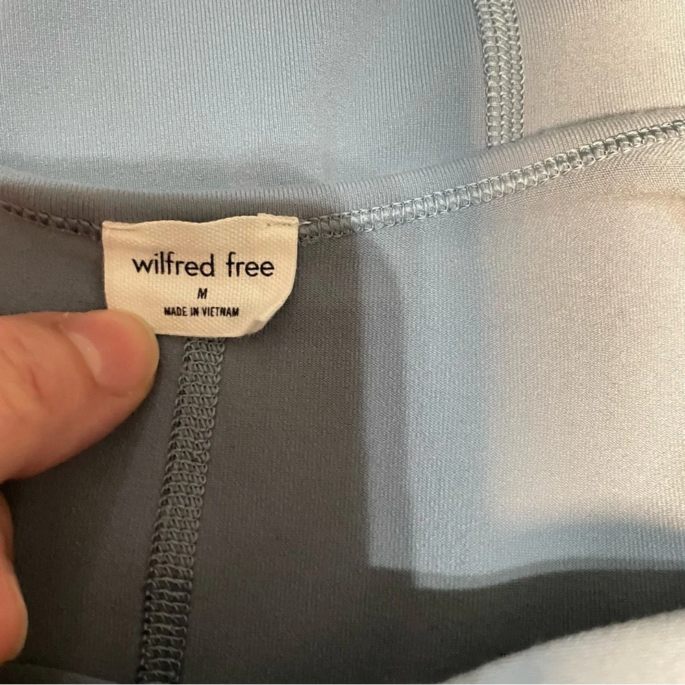 Aritzia‎ Wilfred Free Divinity Jumpsuit Full Length Size Medium Blue Stretch